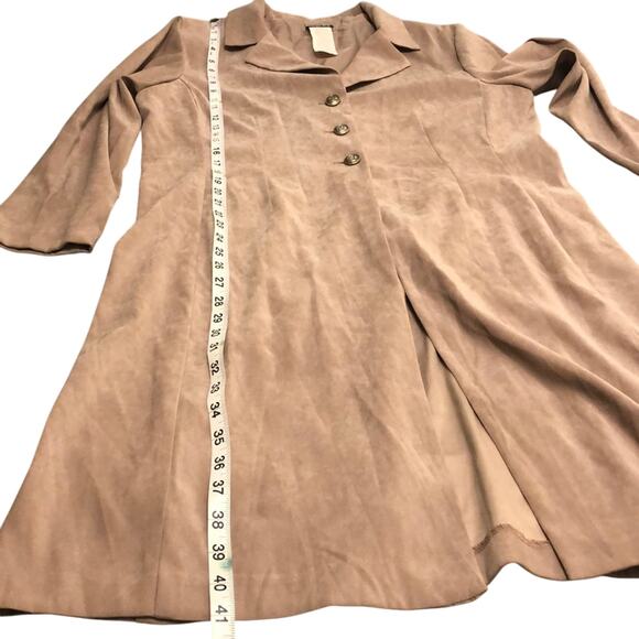Helene Blake Vintage Doe Suede Unlined Coat Woman Size 14 Beige Lightweight - Picture 6 of 7
